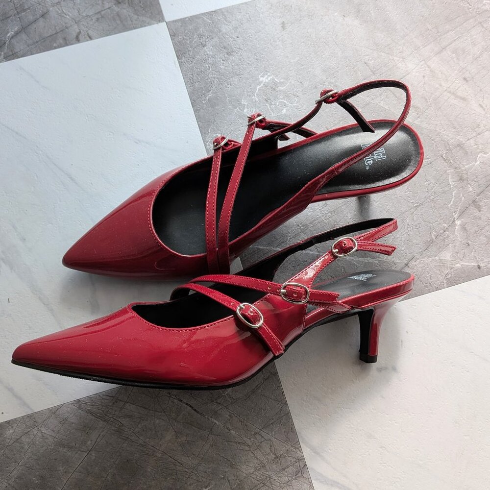 SOLD wild fable Sasha Buckle Slingback Kitten Heels Size 9 EUC